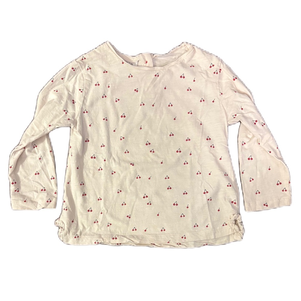 Zara Kids Long-Sleeve Shirt with Cherry Print - Size 4-5